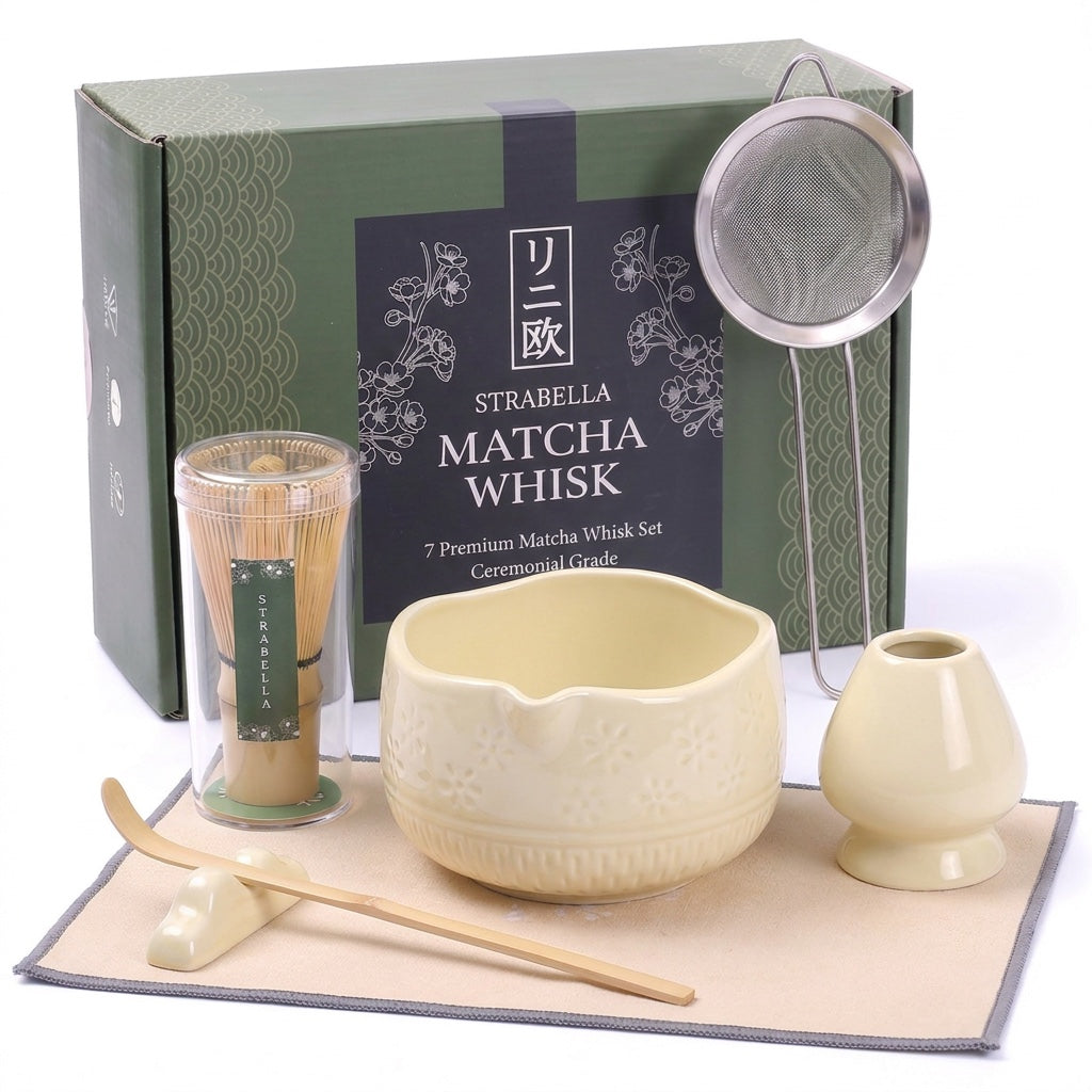 Matcha Ritual Set – Bamboo Whisk & Ceramic Tea Bowl
