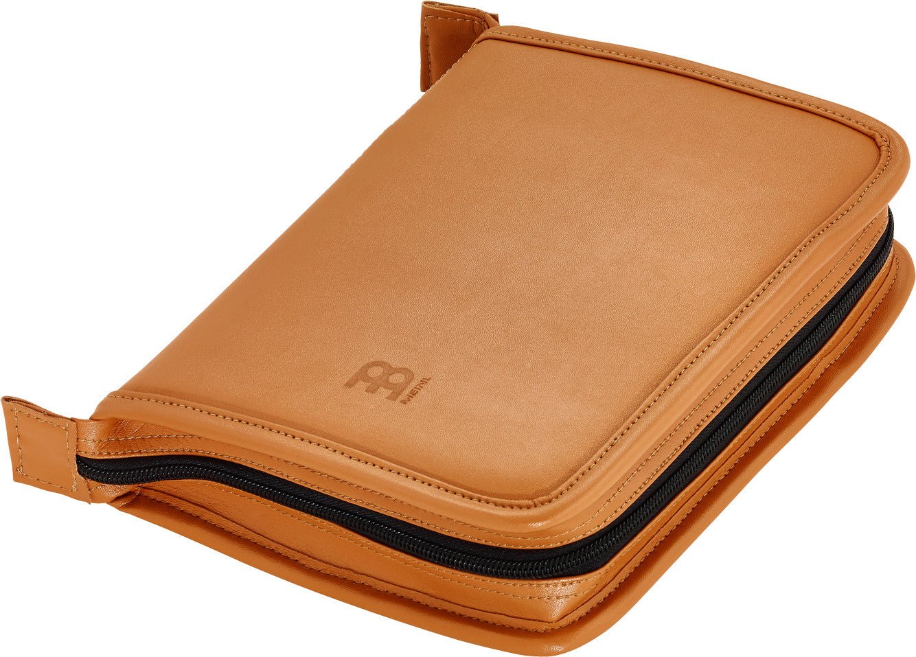 Closed tan leatherette case with black zipper designed to hold sixteen planetary tuning forks. — for Carpe Diem Dream