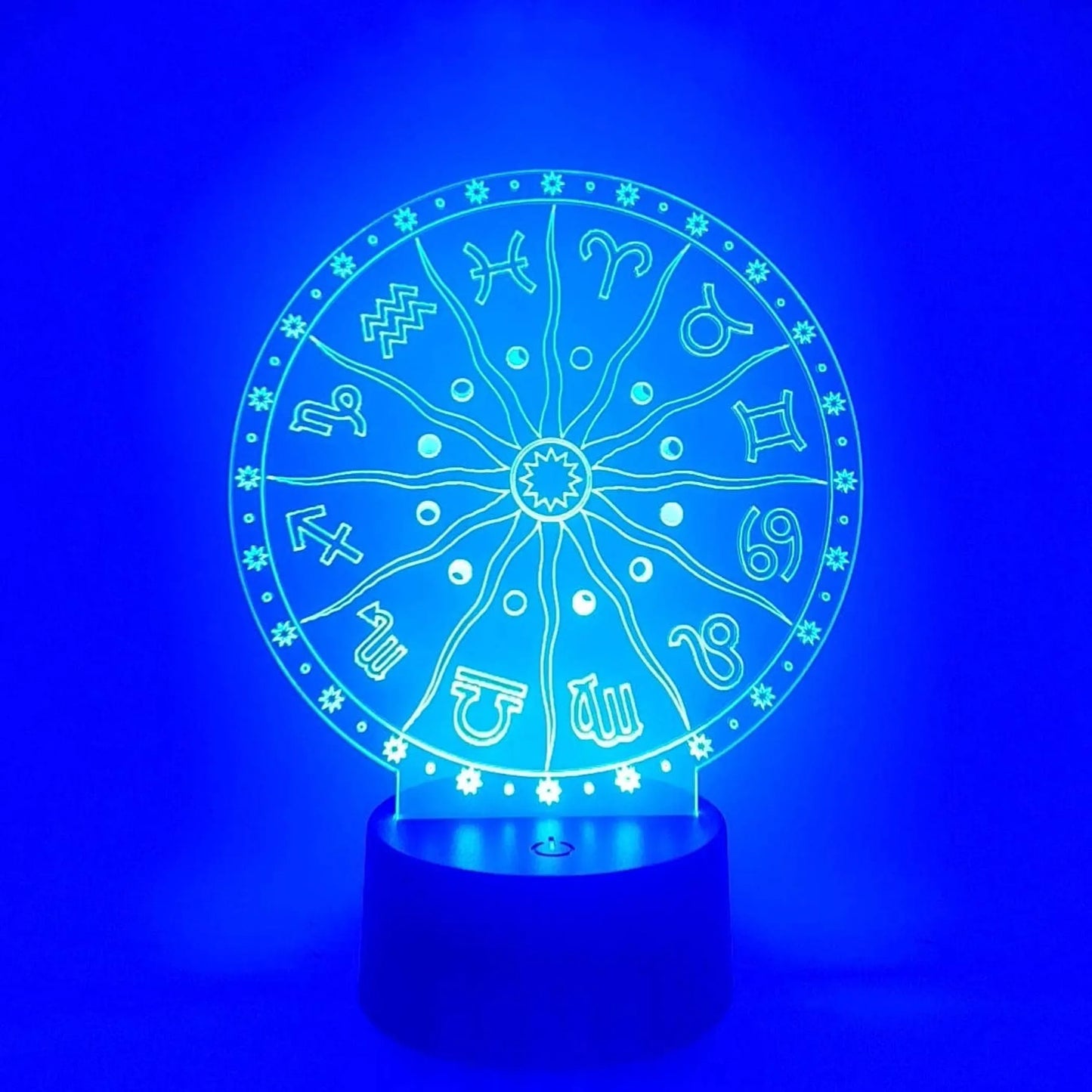 Zodiac Wheel LED Lamp – Astrology Signs Ambient Light for Meditation & Décor
