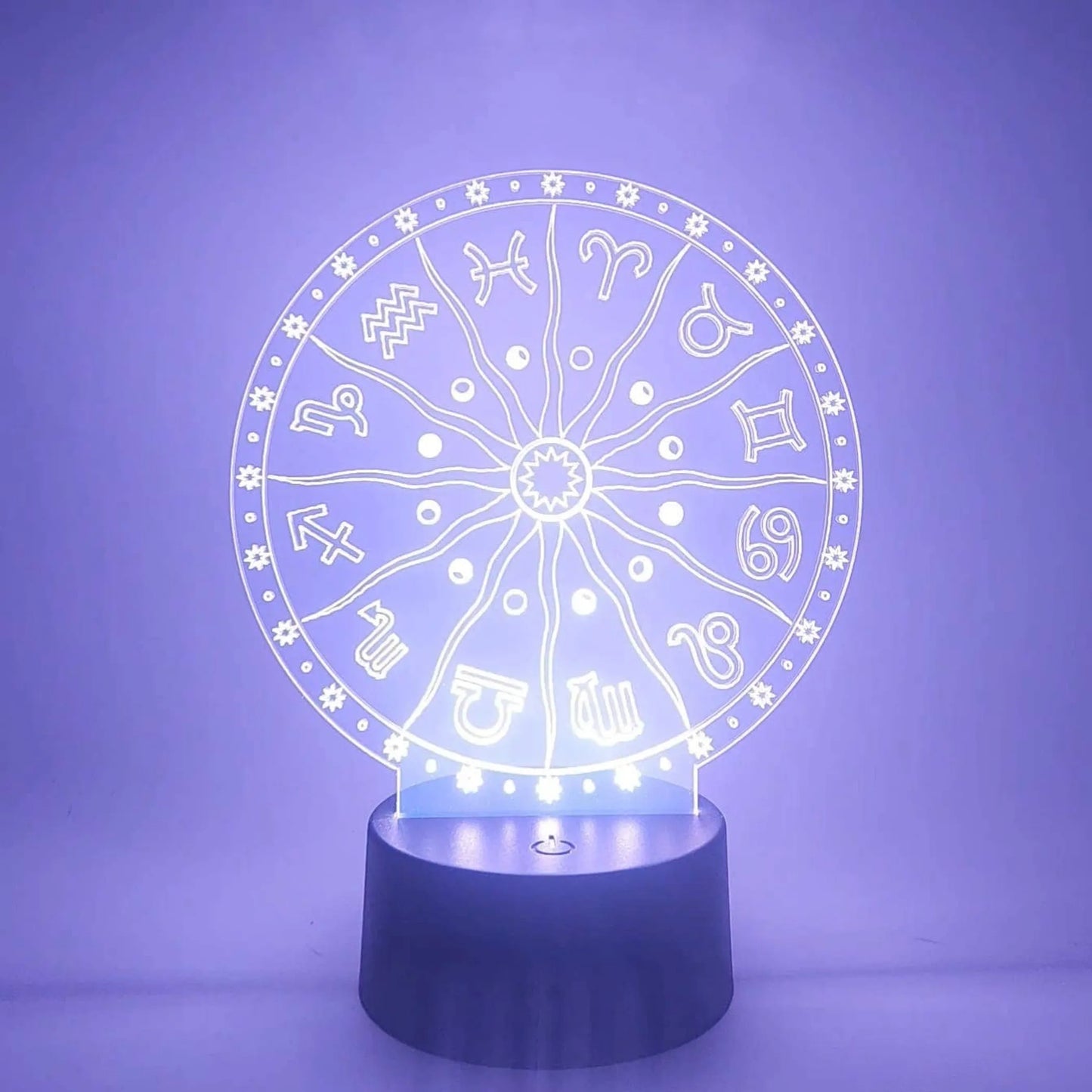 Zodiac Wheel LED Lamp – Astrology Signs Ambient Light for Meditation & Décor