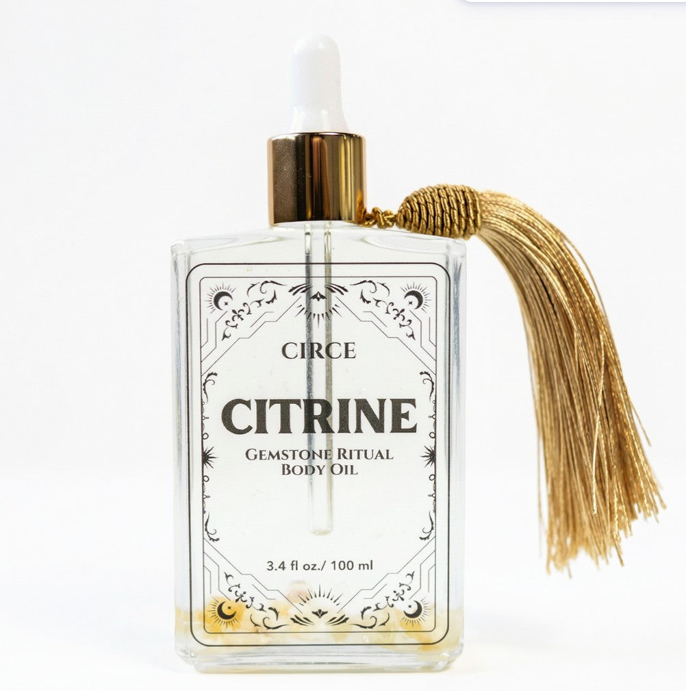 Citrine Ritual Body Oil – Crystal-Infused Abundance & Radiance (3.4 oz)