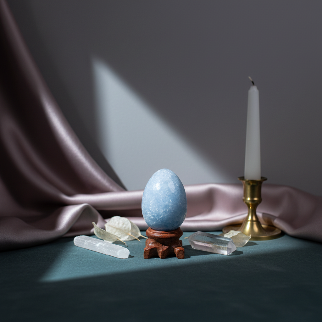 Blue Celestite Crystal Egg – Image 12 Bonus