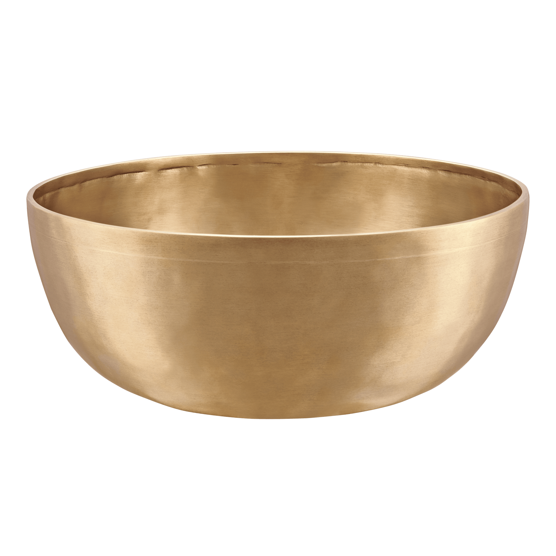Large handcrafted bronze singing bowl with smooth matte finish displayed on a transparent background — for Carpe Diem Dream