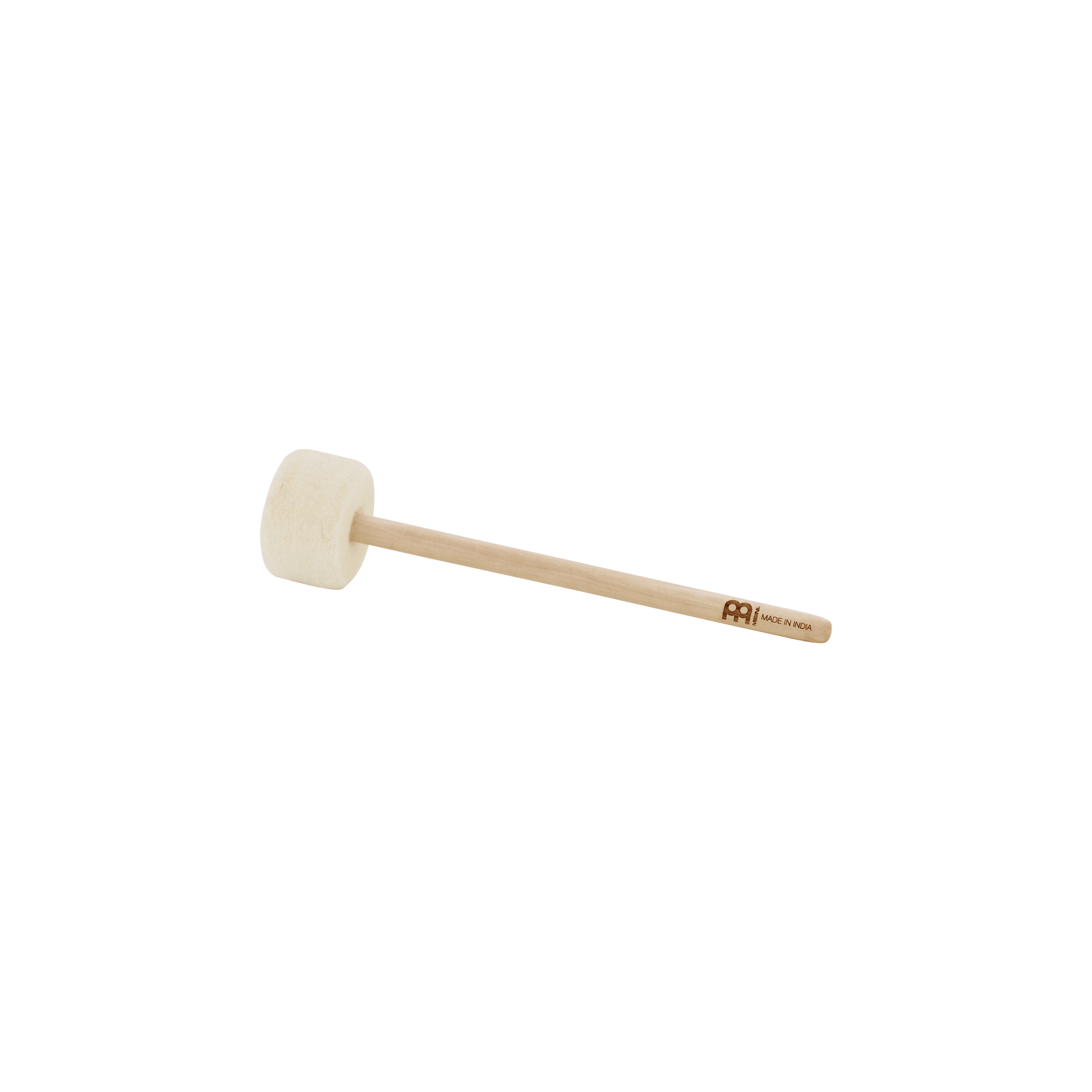 Medium single-head felt singing bowl mallet with wooden handle displayed on a transparent background — for Carpe Diem Dream