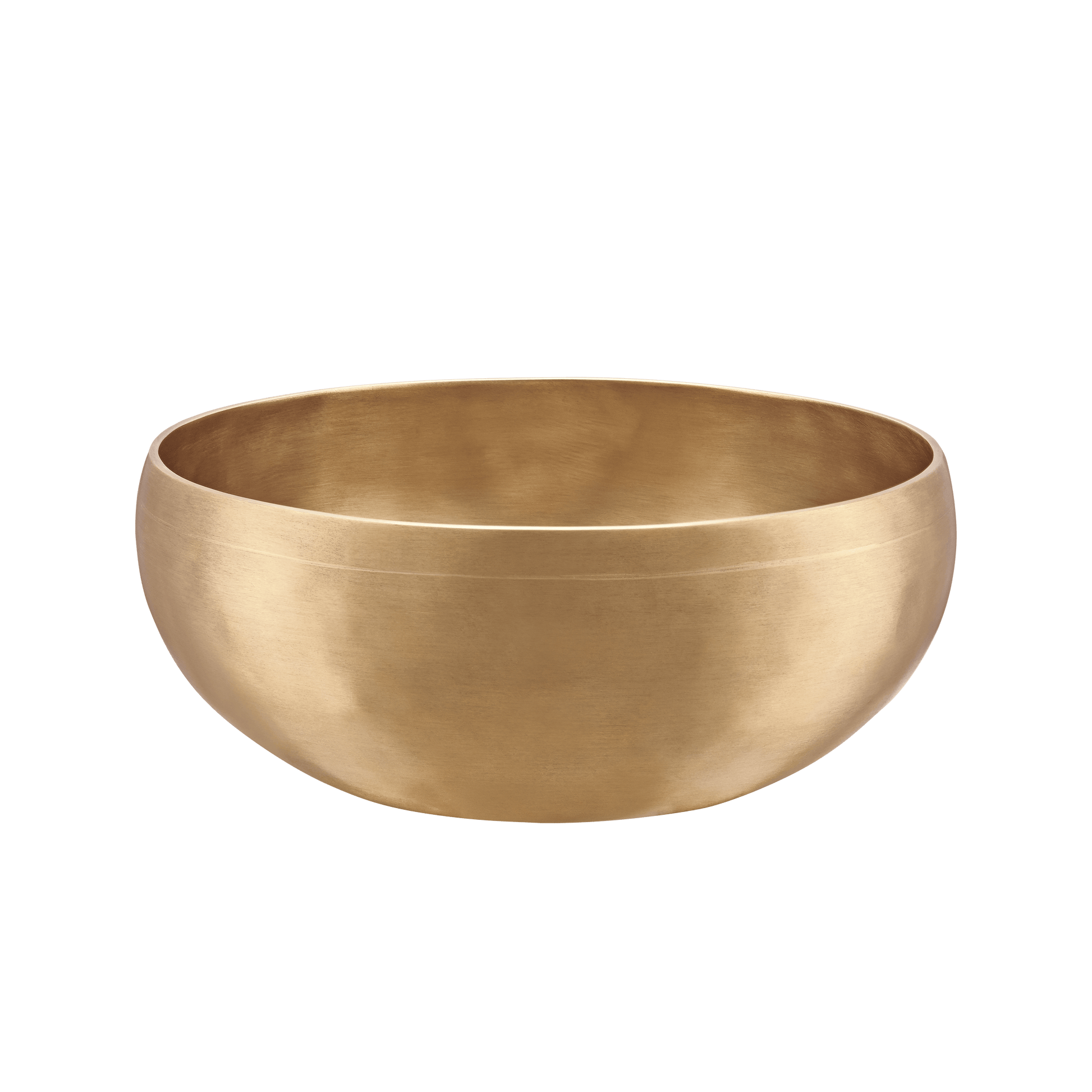 Medium handcrafted bronze singing bowl with smooth matte finish displayed on a transparent background — for Carpe Diem Dream