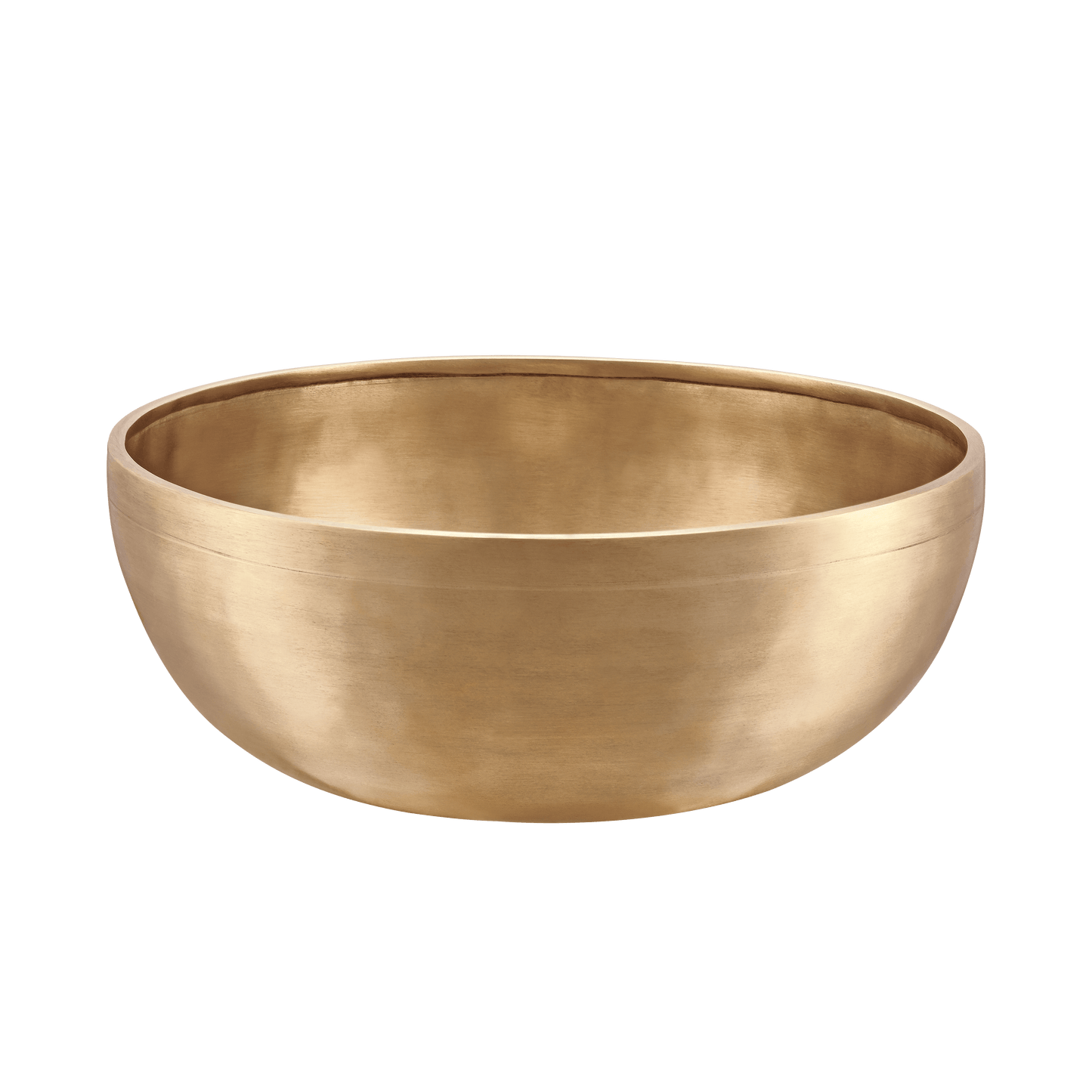 Medium-large handcrafted bronze singing bowl with smooth matte finish displayed on a transparent background — for Carpe Diem Dream