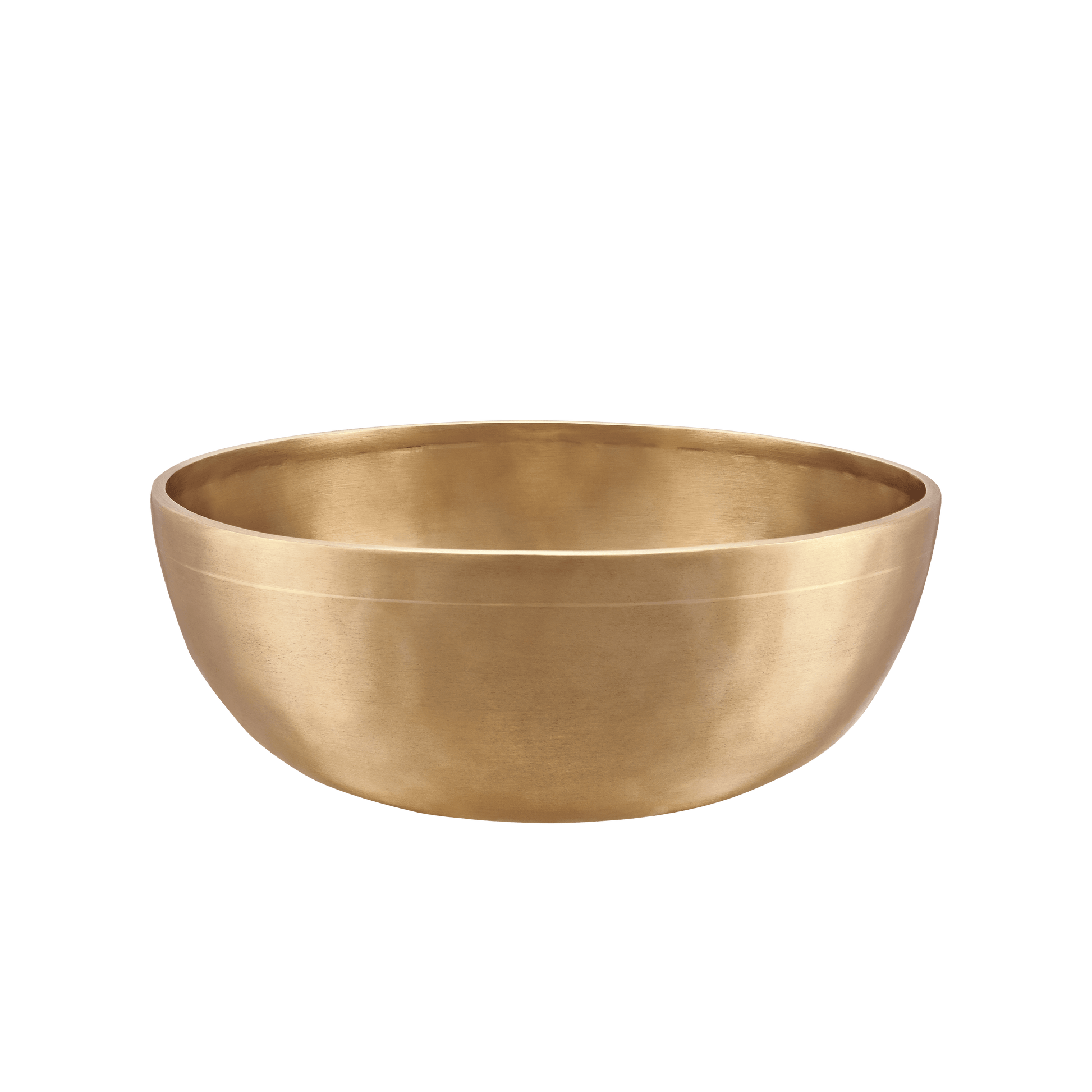 Medium-small handcrafted bronze singing bowl with smooth matte finish displayed on a transparent background — for Carpe Diem Dream