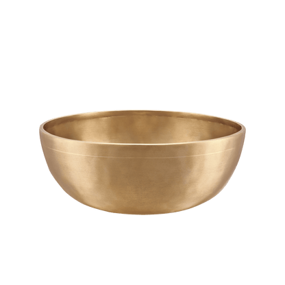 Medium-small handcrafted bronze singing bowl with smooth matte finish displayed on a transparent background — for Carpe Diem Dream