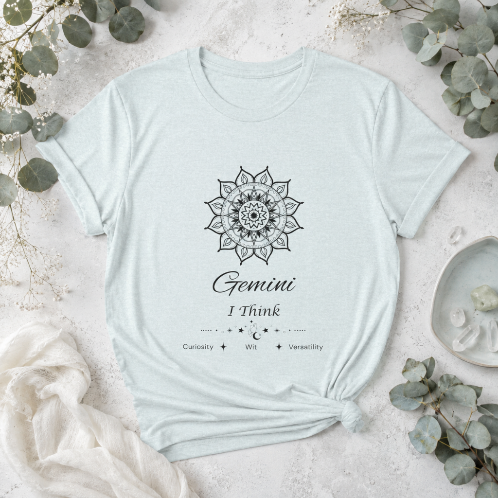gemini-sun-i-think-zodiac-t-shirt-black-artwork-heather-ice-blue-studio-botanical-carpe-diem-dream