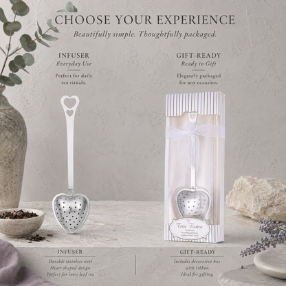 Heart Shaped Tea Infuser | Metal Loose Leaf Tea Strainer Gift Box
