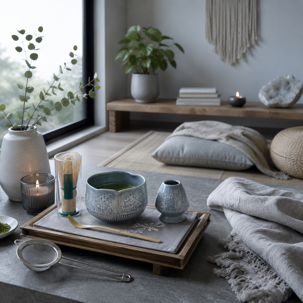 Matcha Ritual Set – Bamboo Whisk & Ceramic Tea Bowl