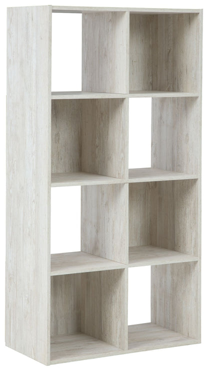 Paxberry eight cube organizer in a whitewashed weatherworn finish with open and closed back cube storage. — for Carpe Diem Dream
