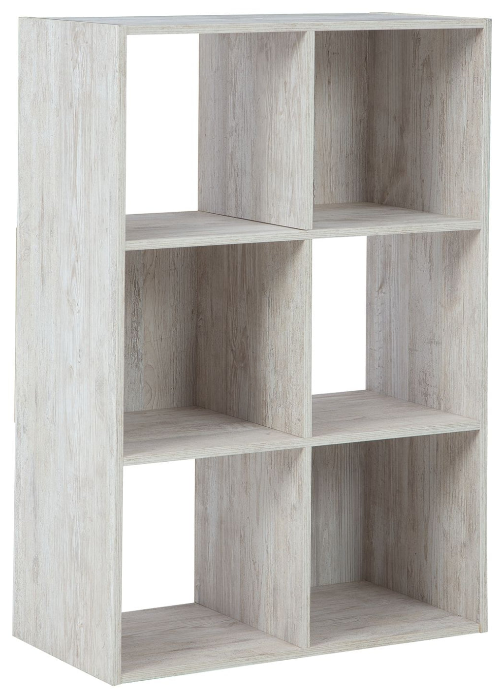 Paxberry six cube organizer in a whitewashed weatherworn finish with open and closed back cube storage. — for Carpe Diem Dream