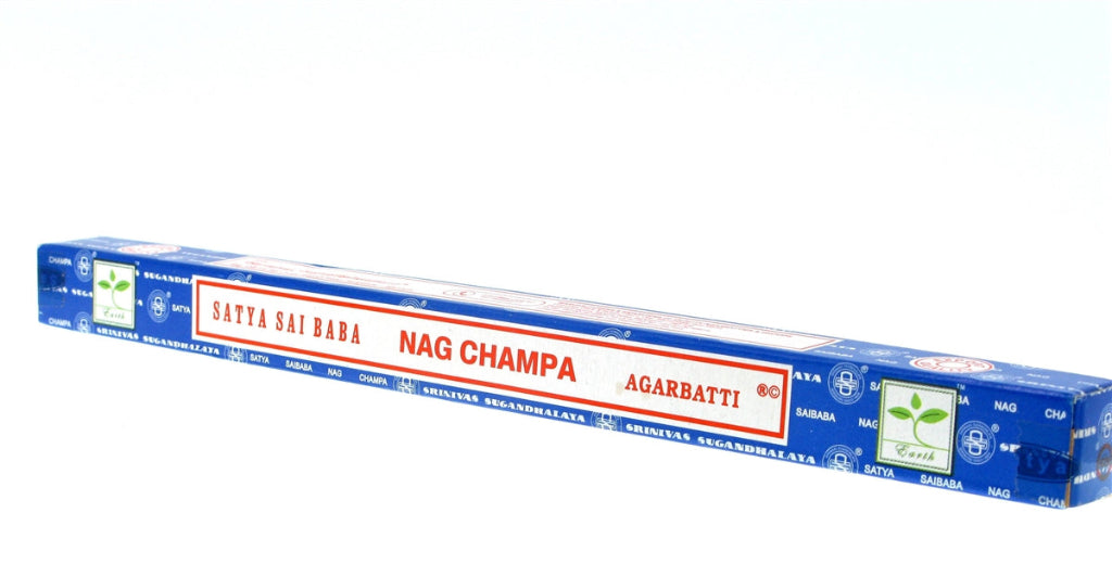 Satya Nag Champa incense packaging featuring the classic blue and white Satya design — for Carpe Diem Dream.