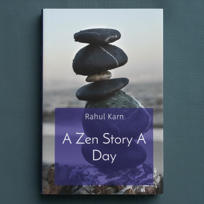 Close-up view of A Zen Story a Day by Rahul Karn highlighting the balanced stone artwork and calming Zen-inspired cover design. — for Carpe Diem Dream
